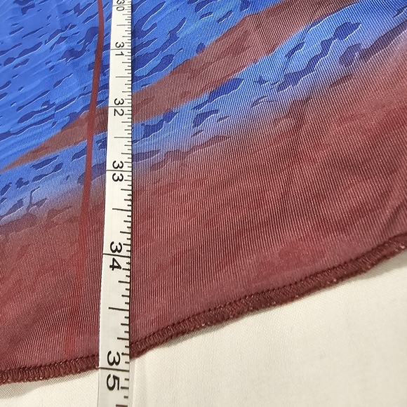 Blue & Red Wet Graffiti Print Maxi Skirt - Picture 3 of 4